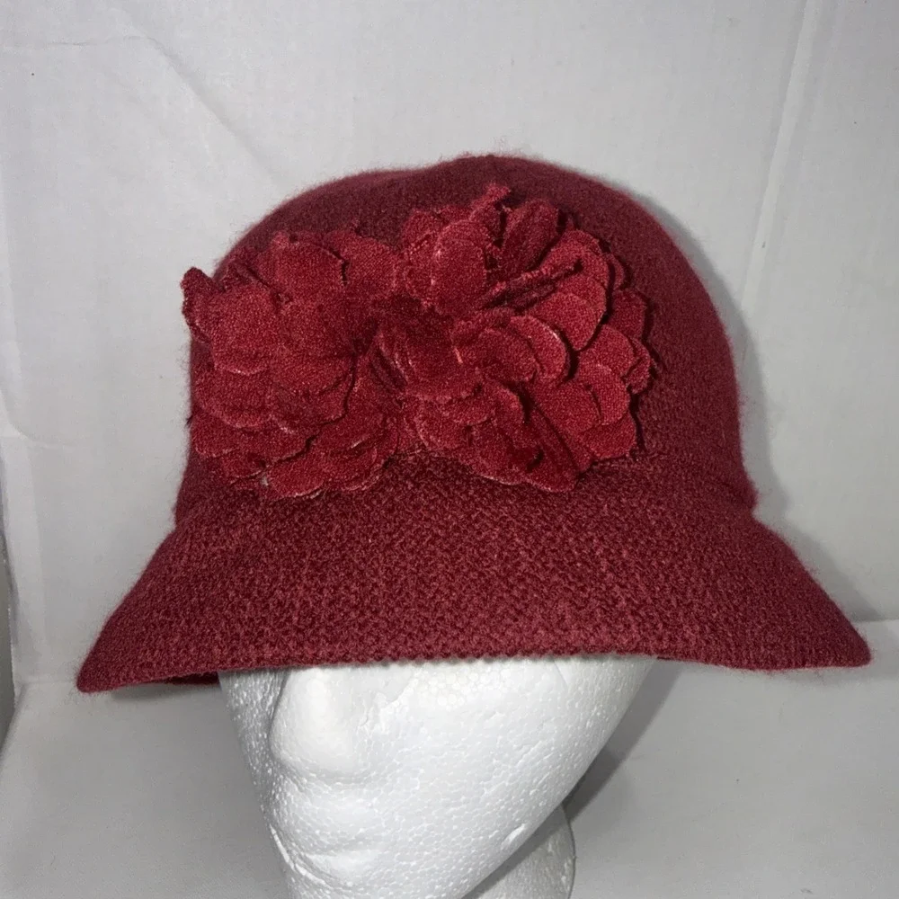 August Hat Company Red Floral Rose Cottage Garden Retro Whimsy‎ Bucket Hat